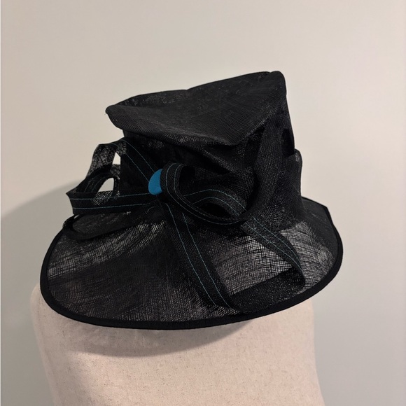 Black and Turquoise Statement Hat Kentucky Derby Hat Fascinator